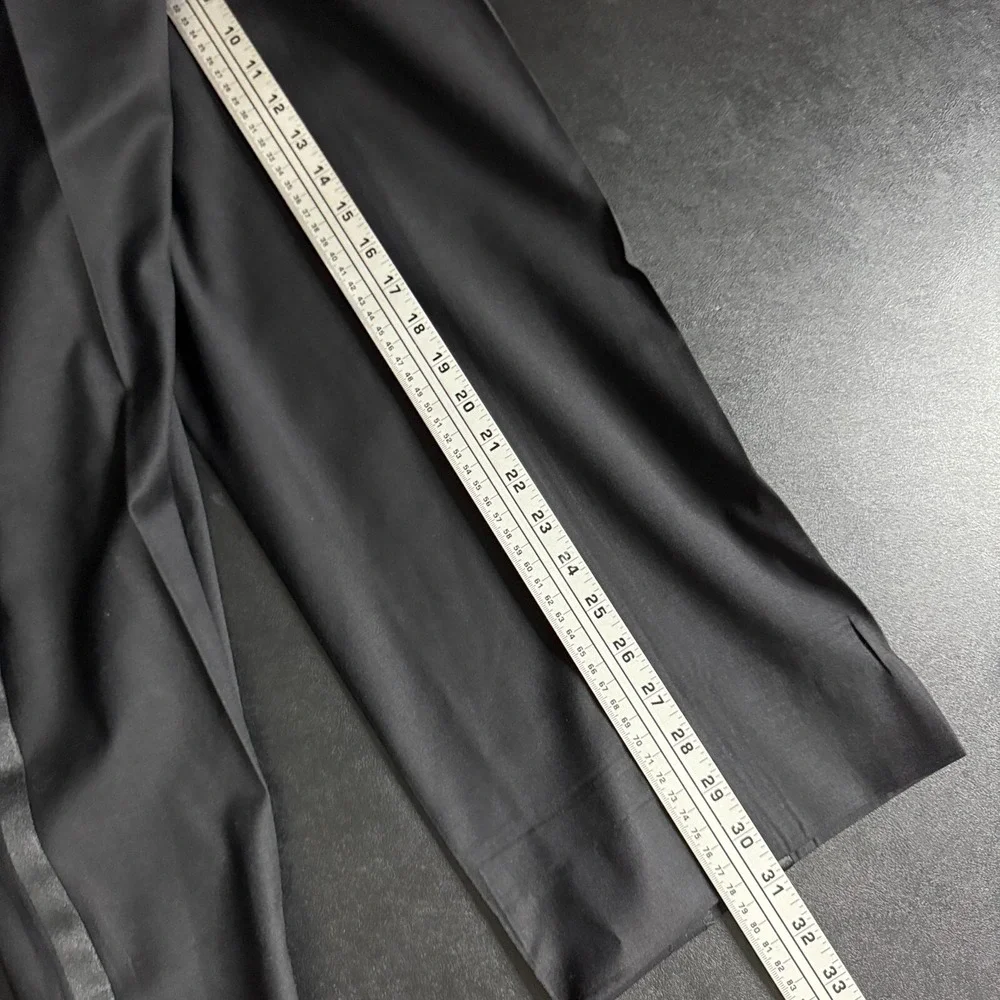 Oliver Wicks Italy Mens 52L Black Wool Two-Piece Suit 36W Pants Solid Super 110s